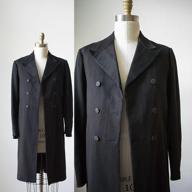 Victorian Frock Coat / Mens Fock Coat / Black Wool Frock Coat / Mens Vintage Coat / Vintage Evening Coat / Frock Coat Small 