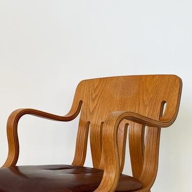 1978 Molded Oak Plywood Chair By Peter Danko