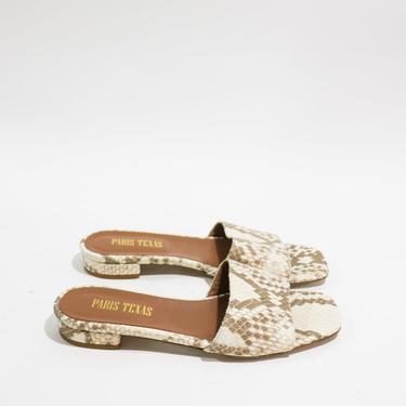 Paris Texas Embossed Flat Sandals, Size 37