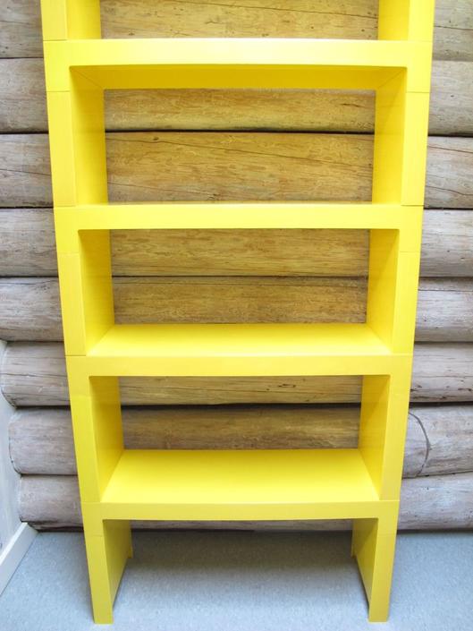 Yellow Mod Shelving Unit Plastic, Stackable Wall Shelves