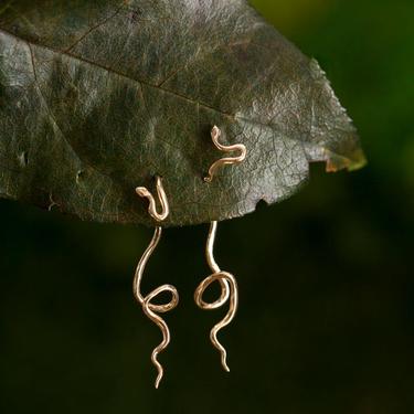 14k Gold Transformation Snake Earrings