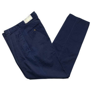 New w/ Tags ~ Vintage 1980s USA Made THORNTON BAY Navy Blue Chinos / Pants ~ 33 x 33.75 ~ Ivy Style Trousers ~ 