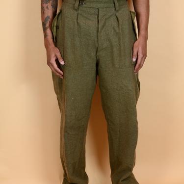 Vintage 50s/60s German Wool Military Cargo Trousers Pants 32x28 