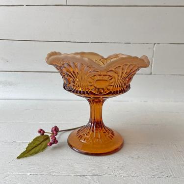 Vintage Fenton Cameo Opalescent Footed Candy Dish Compote, Pedestal Stand // Rustic, Farmhouse, Boho Catch All, Centerpiece, // Perfect Gift 