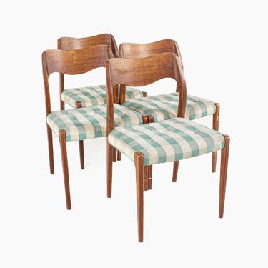 Niels Moller Style Mid Century Teak Dining Chairs- Set of 4 - mcm 