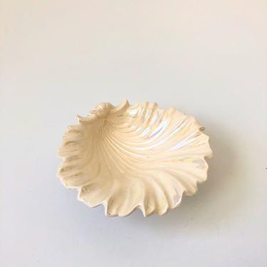 Vintage Iridescent Ceramic Shell Tray 