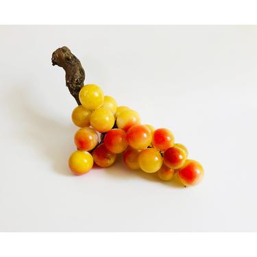 Large Vintage Red and Yellow Stone Grape Cluster 
