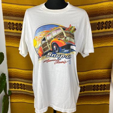 Vintage 1980s/90s Screen Stars Ford Woody Wagon Snap-On Tshirt 