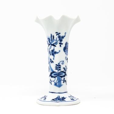Blue and White Porcelain Bud Vase, Blue Danube Floral Vase 