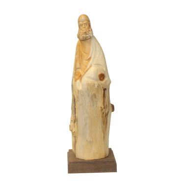 Chinese Cypress Wood Carved Irregular Shape Zen Master Damo Statue ws1117E 