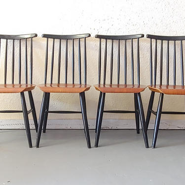 Vintage Modern Spindle Back Dining Chairs - Set of 4 by ModandOzzie