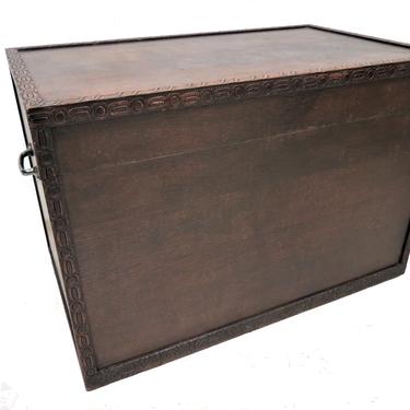Blanket Box | Large Antique English Carved Wood Trunk Coffee Table Or Blanket Chest 