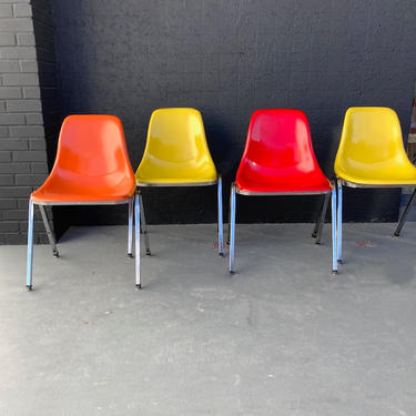 Colorful Mid Century Molded Chairs