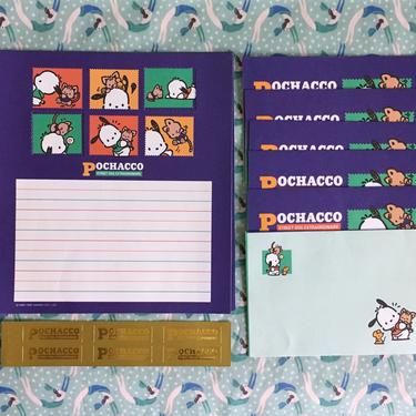 Vintage Pochacco Letter Writing Set | 1990s Sanrio Paper Stationery by blindcatvintage