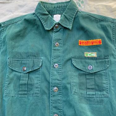 RAD 60s Boy Scouts Shirt M S Sanforized Made In USA Patch BSA Uniform Eagle 