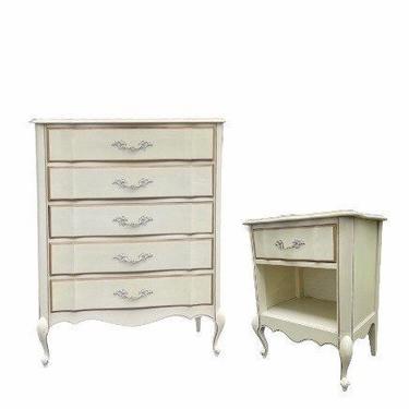 Free Shipping Within Continental US - Vintage French Provincial Dresser Table Set 