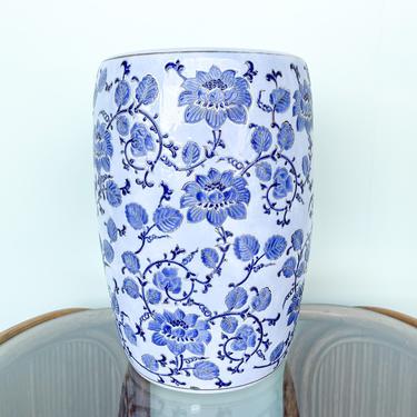Blue and White Floral Garden Seat