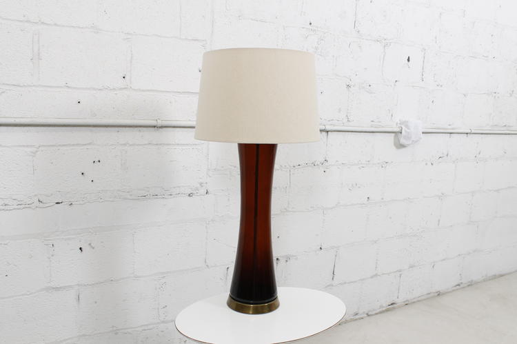 Tall MCM Brown Glass Lamp