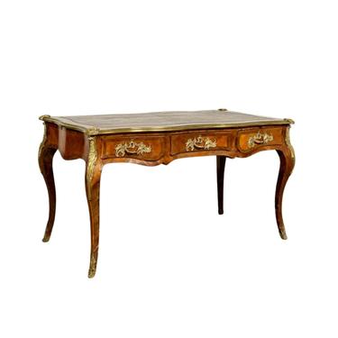 Antique French Desk, Plat, Louis XV Style Bureau, Parquetry Inlaid, 1800's!!