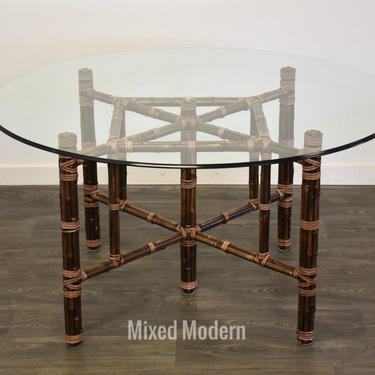 McGuire Bamboo and Glass 54” Round Dining Table 