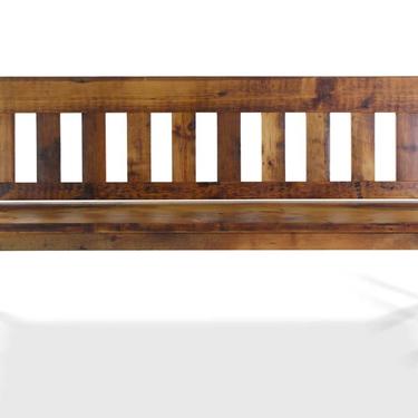 Handmade 7 Foot Pine Natural Stain Slatted Bench