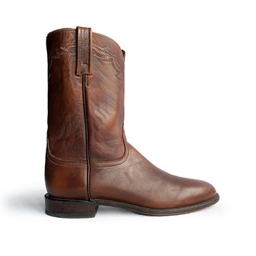LUCCHESE 2000 BROWN LEATHER ROPER BOOTS