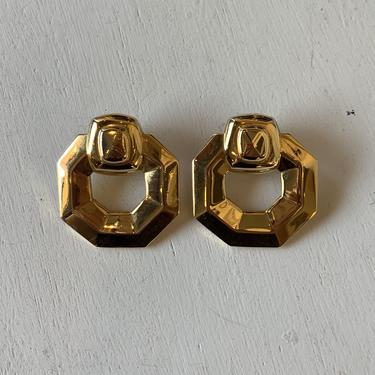 Gold Octagon Hoops