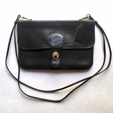 Rare Vintage Early Bonnie Cashin Coach Twin Clutch Double Sided Black Leather Handbag 