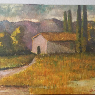 Original Italian Painting Titled Toscana / Tuscany by Bagliano Germano 