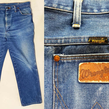 Vintage 80s Wrangler Blue Jeans 36” Waist Vtg 1980s Denim Cowboy Cowgirl 30&quot; Inseam High Waisted Rise Mom West Western Jean USA 