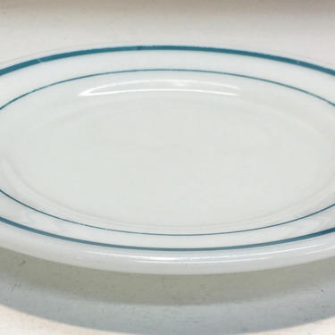 Pyrex Tableware &amp;quot;Blue Stripe&amp;quot; 6-3/4&amp;quot; Salad Plate by JoyfulHeartReclaimed