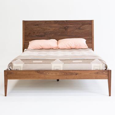 Laurelhurst Walnut Platform Bed, Solid Wood Bed Frame, Mid Century Modern Bed 