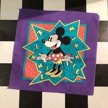 Vintage 80s Disney Minnie Mouse Square Bandana Scarf 50/50 Collectable and Unworn 