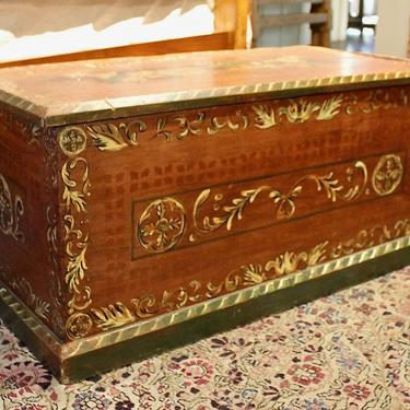 19th Century Painted Dowry Chest with Ditty Box
