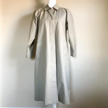 80's Light Olive Green Trench Coat with Thermal Liner by London Fog | Medium 
