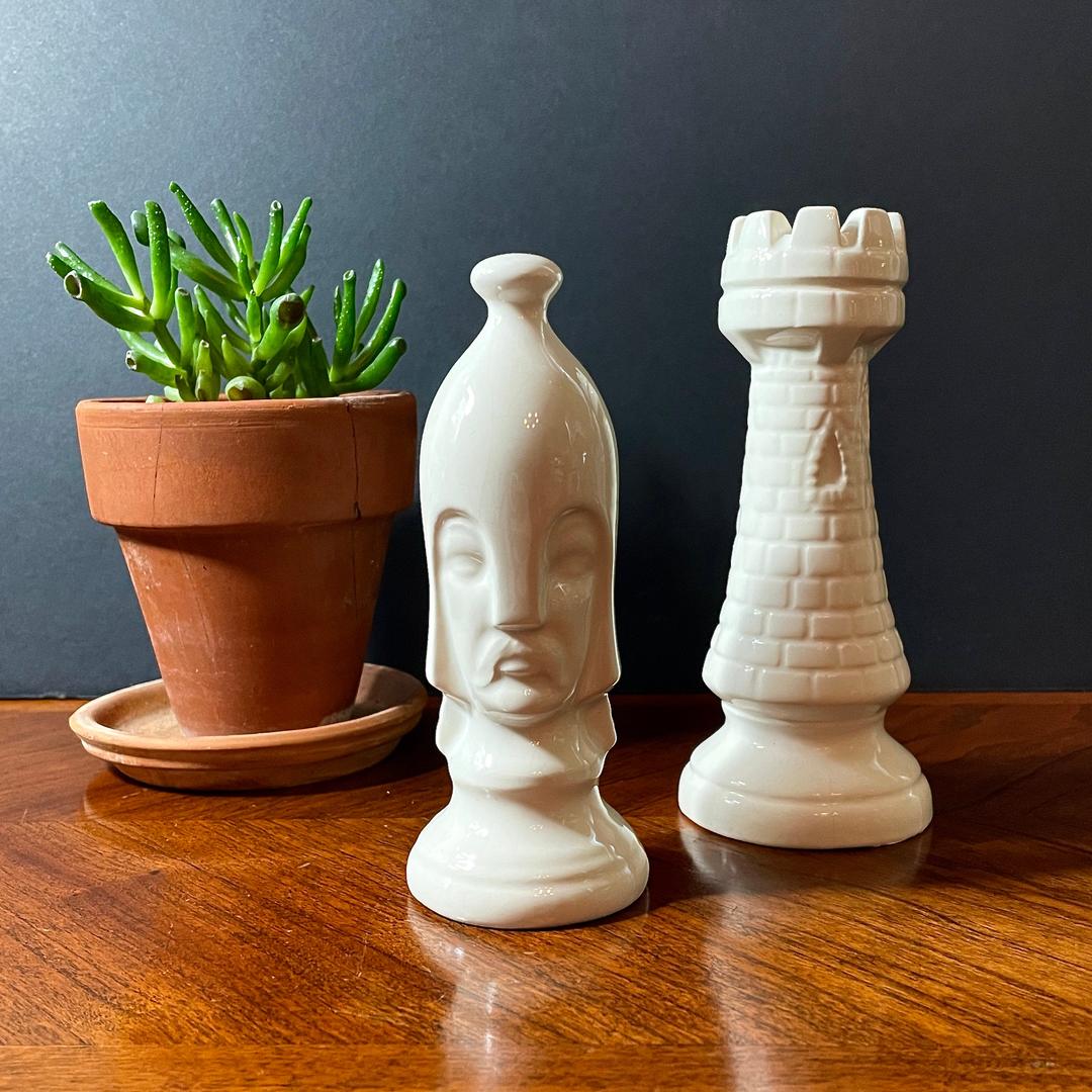 Vintage Duncan Ceramic Rook Chess Piece Light Brown 3.25” 