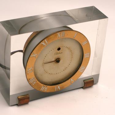vintage Telechron lucite electric clock/art deco 