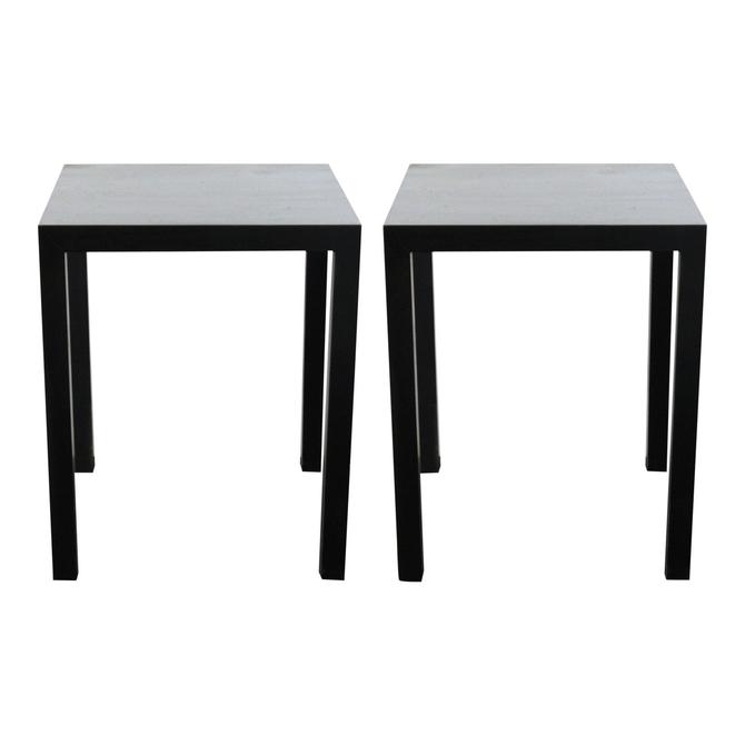 Founders Mid-Century Modern Black Wood Side Tables