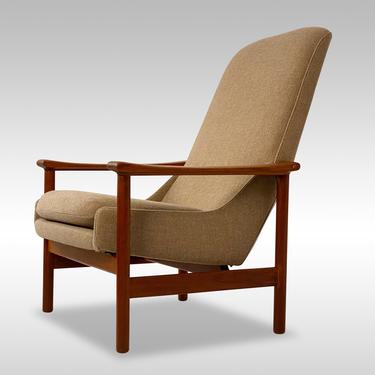Highback Norwegian Teak Lounge Chair, Circa 1960s - *Please also for a shipping quote before you buy. 