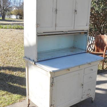 Antique Sellers Hoosier Farmhouse Cupboard Kitchen Cabinet Chippy Paint Shabby Chic Cottage Decor 