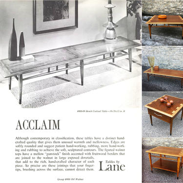 Iconic Lane Acclaim Coffee + Accent Tableslane Furniture&#8217;s Acclaim Series Was One Of The Most Successful Furniture Lines In The 1960s For Good Reasons: Versatile Styling, Quality Materials And Exceptional Craftsmanship. The Enduring Design Is As Popular Today As It Was In Its Late 1950s Through Mid-1960s Heyday. Lane Acclaim Square Coffee Table 