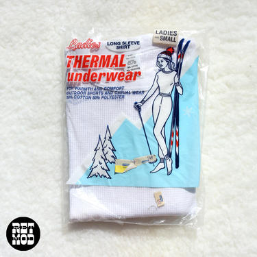 DEADSTOCK Vintage 60s 70s White Thermal Underwear Top 