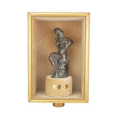 Bronze Sculpture Semi-nude Woman in Lingerie “Anziehende” Attractive Lothar Dietz 