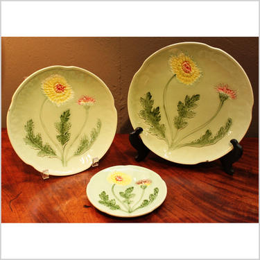 Set of 3 French Majolica Plates