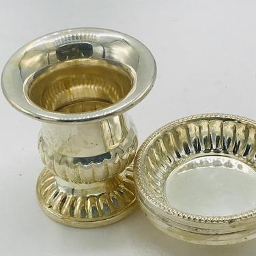 Vintage 5 Piece Canterbury Silver Plate Toothpick Holder and matching (4) Small bowls Lovely Decorative Collectible 