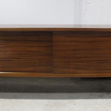 MID CENTURY WOOD/NICKEL ENTERTAINMENT UNIT credenza stereo cabinet mitchell gold