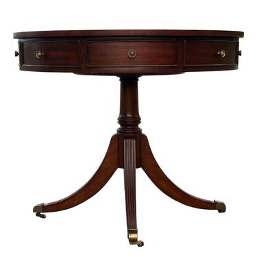 Ethan Allen Leather Top Bradford Rent Table 