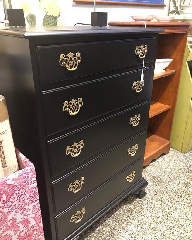 Black painted chest of drawers 