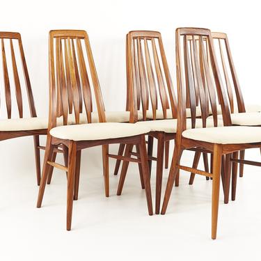 Mid Century Rosewood Eva Dining Chairs - Set of 8 - mcm 