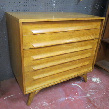 Vintage MCM Ash wood secretary 4 drawer chest